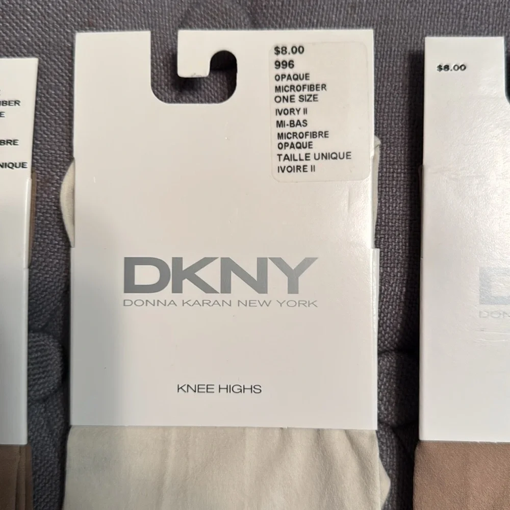New with tags 3 pairs of DKNY knee highs one size